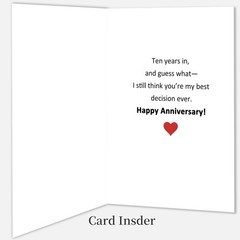 Funny 10 Year Anniversary Card,10th Wedding Anniversary Card Gifts for Him He…