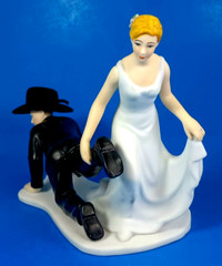 Reluctant Cowboy Groom Cake Topper Brand New
