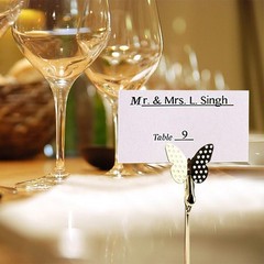 10PCS Table Number Holder Name Place Card Holder with Butterfly Menu Memo Cli…