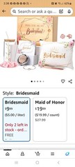 Sunnychicc Floral Wooden Bridesmaid Proposal Gift Box With Lid, Rectangular