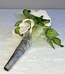 Bridal Bouquet Holder Fluted Rim Silver Plated Vintage Look