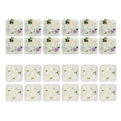 3D Flower Wall Panel 12pcs Artificial Flower Wall Background Silk Rose Mat