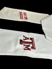 Texas A&M University Cotton Wreath Sash (2 Logos) 35k Stitch