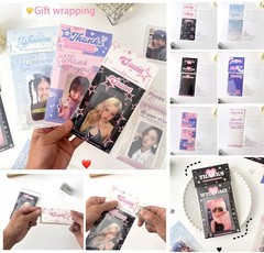 6 Kpop Photocard Holder Keychain Toploaders,6 Wrapped Gift Sets，50 Hologr