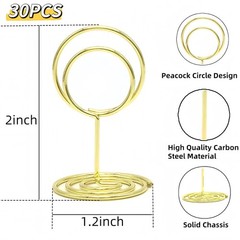 30Pcs Table Number Holders,Wire Place Card Holder Table Sign Holder Name Menu