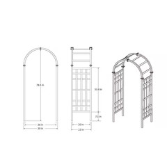 White Vinyl Arbor 81 in. x 39 in. Yard Garden Pathway Weather Resistant Accent