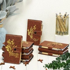 Christian Gifts Set 20 Pcs Leather Notebook Ballpoint Pen Prayer Journal