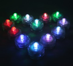 10 Multi Color Change Led SUBMERSIBLE Wedding Waterproof Floral Decor Tea Light