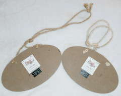 lot 2pcs STUDIO HIS & HERS Chair Signs 9.7 x 5.8 x 3/16″ Pressed Cardboard