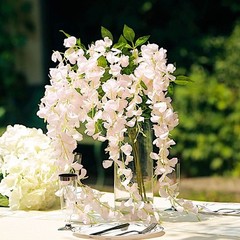BLUSH 44″ tall Silk Wisteria Flowers Hanging Vine Bush Wedding Centerpieces