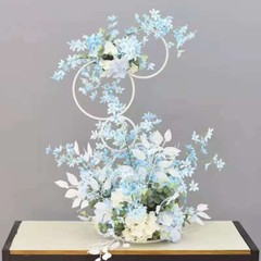 2pcs A set Round Wedding Arch Backdrop Rings Loops Flower Balloon Lawn Row Stand