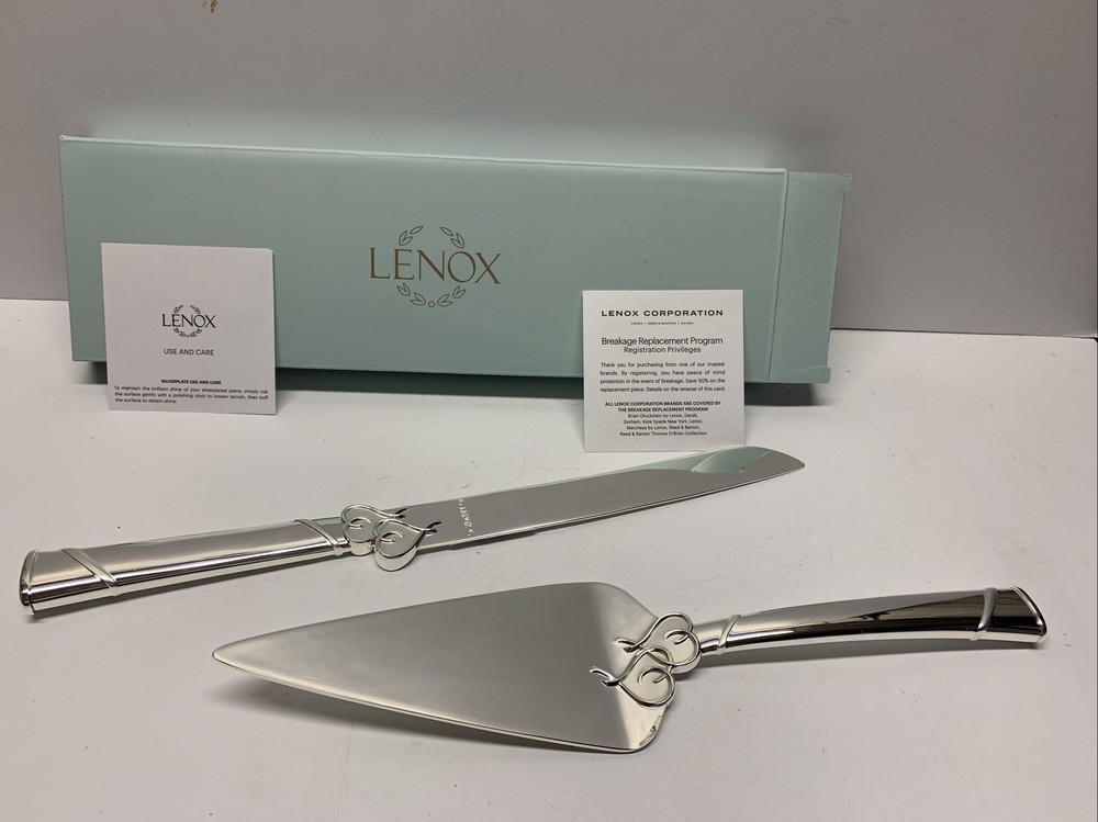 Lenox True Love 2 Pc Silver Plated Dessert Set Brand New American by Design
