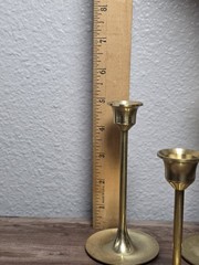 Vintage Brass Taper Candle Holder Set of 3 decor Holiday Taiwan Classic