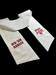 Texas A&M University Cotton Wreath Sash (2 Logos) 35k Stitch
