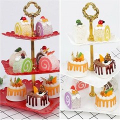 European Three-layer Cake Stand Trays Wedding Party Dessert Candy Fruit Plate
