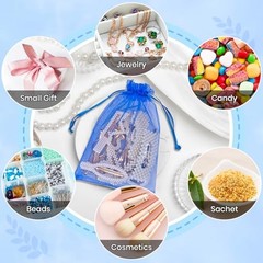 50 Pack Organza Bags 5×7 Inch, Small Mesh Bag 1 count (Pack of 50) Royal Blue