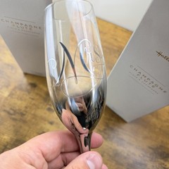 Hallmark Mr and Mrs Champagne Flutes Set Wedding Toasting Glasses Silver Ombre