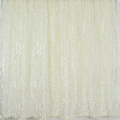 8 ft x 8 ft IVORY Leaf Petal Taffeta Backdrop Drape CURTAIN Panel Party