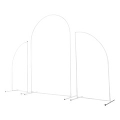 Wedding Arch White Steel Frame Beige Cover H Base Stable Outdoor Indoor