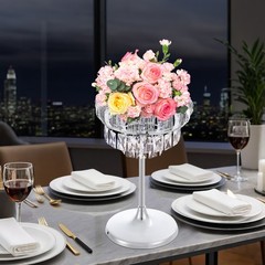 Elegant Wedding Flower Stand with Crystal Pendants for Events and Decorations