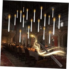 Flameless Floating Candles with Wand，20 Pcs Magic LED Hanging Taper White-20pcs