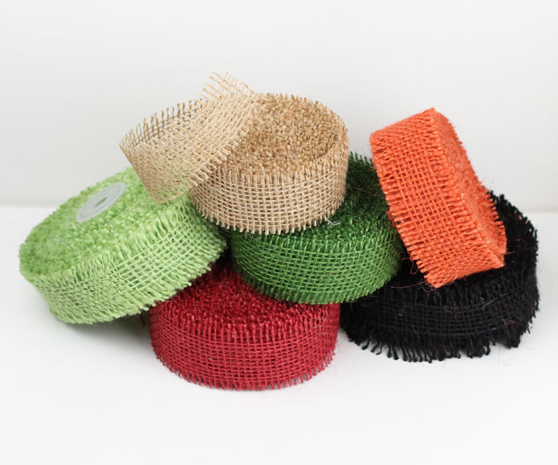 2.5″ Burlap Ribbon 10 Yard Roll with Frayed Edges (6 colors)