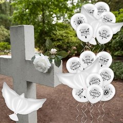 Piriuuo White Dove Memorial Balloons Set – 20 & 3 12 Inches,