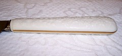 Lenox Wedding Cake Knife Stainless Steel Floral China Handle Silver Glossy w/Box