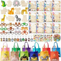 Winrayk 136Pcs Safari Party Favors Jungle Birthday Supplies for Kids, Wooden …