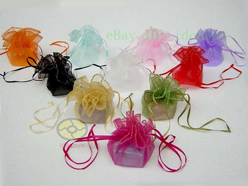 25/50/100pcs Circle Diameter:10″ Organza Pouches Jewelry Wedding Favor Gift Bags