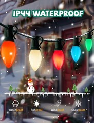 C7 Christmas Lights Outdoor, 25Ft Vintage Christmas String Lights with 27 Mul…