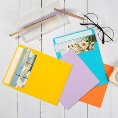 50 Pack Colorful 6 x 6 Envelopes Square Self One Size,