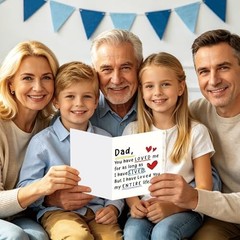 Fathers Day Card Gift for Dad from Daughter Son, Minimalist Premium AT-388
