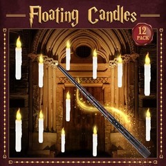 Halloween Decorations,Floating Candles with Magic Wand Remote Control-Battery
