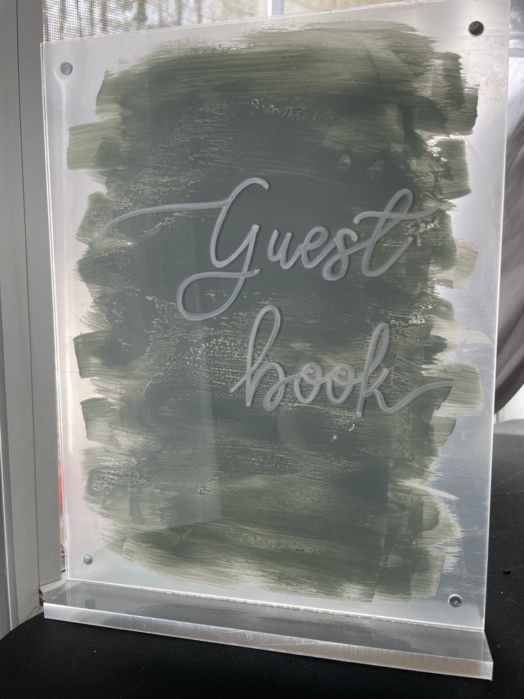 Hand Made Sign Guest book Sage Green Wedding Or Special Occasion Anniversary