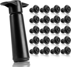 20 Pieces Wine Stoppers with Vacuum Pump Preserver Bottle Opaque