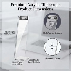 AceOrbit 4 Pcs Monitor Memo Boards for Computer, Acrylic Transparent