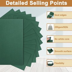 Silunkia 28 Sheets Dark Green Cardstock 8.5 x 11 Craft Paper, 92lb Heavyweigh…