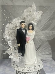Vintage Bakery Crafts Wedding Cake Topper Traditions Bride Groom NIB USA 171W