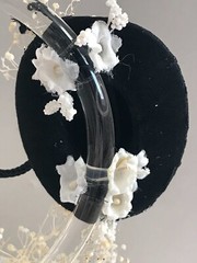 Daisy, Glass Heart and Doves, and Black Cowboy Hat, Ivory Western Cake Topper