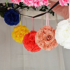 2 DUSTY ROSE 7″ Silk Roses Flowers Kissing Balls Wedding Events Centerpieces