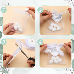 202 Pcs 100 Sets Wedding Italian Almond Favors for Guests Include Five Wishes Tr