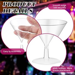 Set of 24 Disposable Clear 2 oz Martini Glasses – Disposable for Cocktails