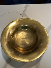 Brass Finish Metal Bowl Compote Base Candle Holder Center Piece Table Decor 12″