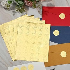 540 Pcs Wedding Gold Wax Seals Stickers Embossed Envelope Gold Foil Self Adhesiv