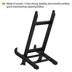 9″ Acrylic Plate Stand Holder, 2 Pack Table Use Picture Easel Frame Holder Black