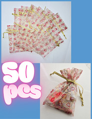 Gift Bags for Package Red Pink Heart Gift Pouch Candy Wedding Favor 5×7″ 50 pcs