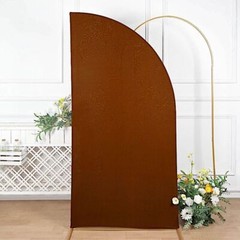 7 ft x 3 ft CINNAMON BROWN Matte Fitted Spandex Half Moon Arch Stand Cover