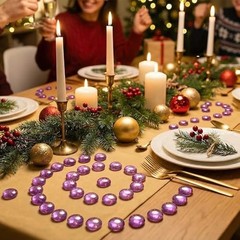 Home Decoration Wedding Centerpieces Purple Glass Gems Flat 2 LB Light Purple