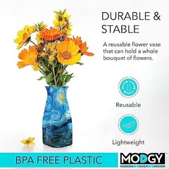 Collapsible and Expandable Plastic Flower Vase, Unbreakable, Foldable,